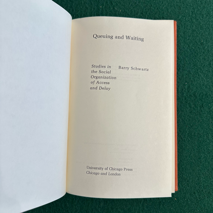 Vintage Non-Fiction Hardback: Barry Schwartz - Queuing and Waiting