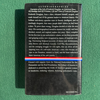 Vintage Fiction Hardback: Frederick Douglas - Autobiographies: Narrative of the Life, My Bondage and My Freedom, Life and Times FIRST PRINTING
