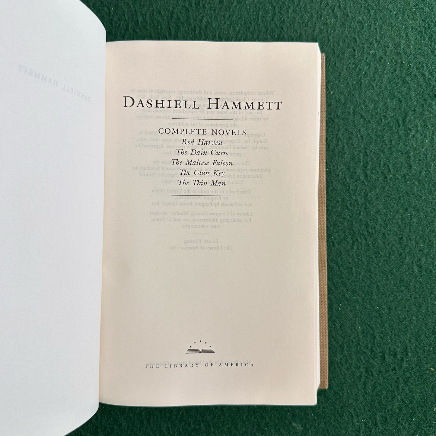 Vintage Fiction Hardback: Dashiell Hammett - Complete Novels: Red Harvest, The Dain Curse, The Maltese Falcon, The Glass Key, The Thin Man