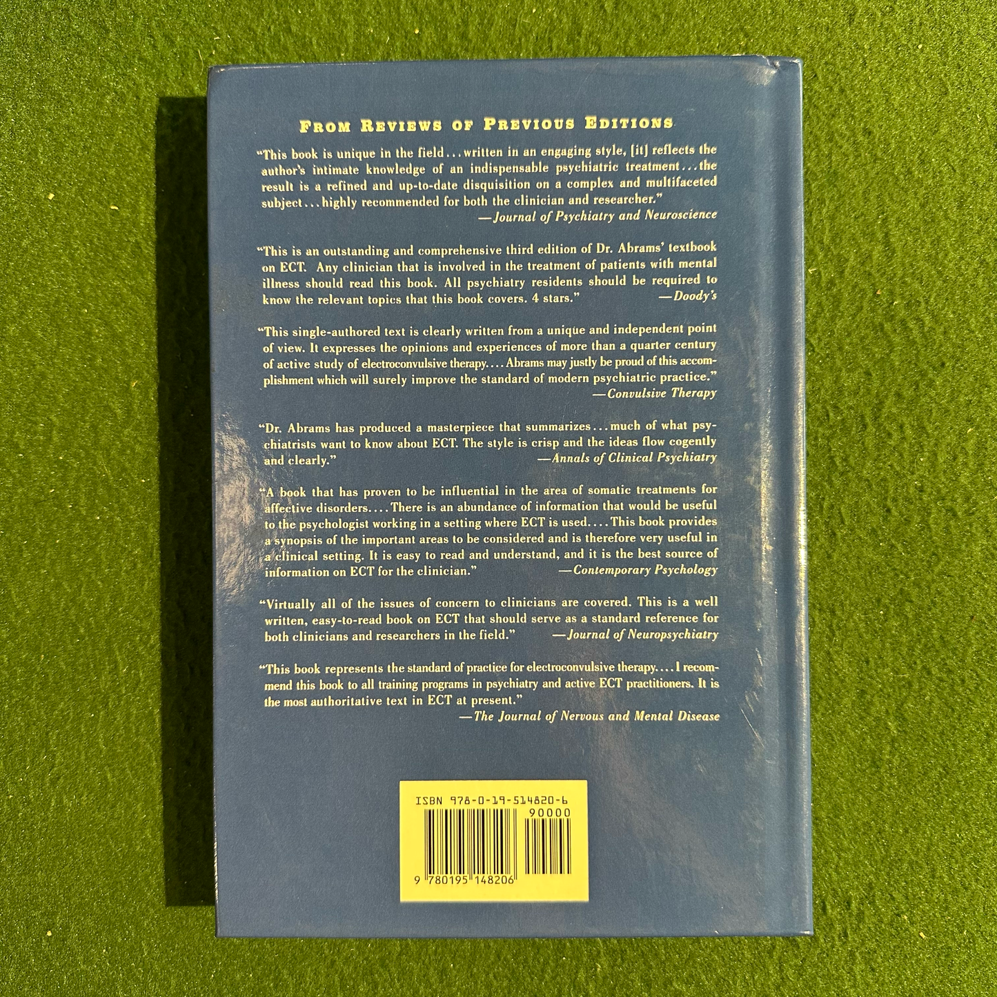 Vintage Non-Fiction Hardback: Richard Abrams - Electroconvulsive Therapy