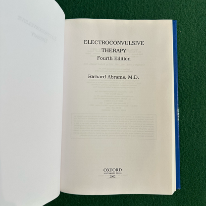 Vintage Non-Fiction Hardback: Richard Abrams - Electroconvulsive Therapy