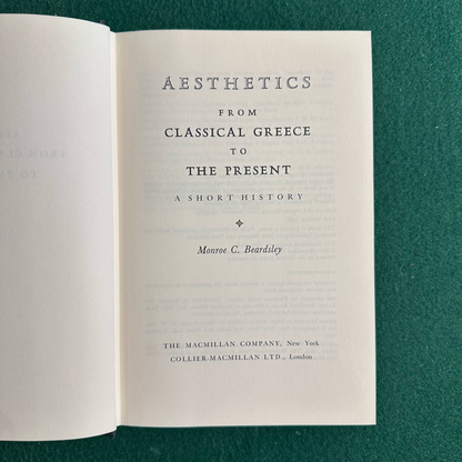 Vintage Non-Fiction Hardback: Munroe C Beardsley - Aesthetics FIRST EDITION