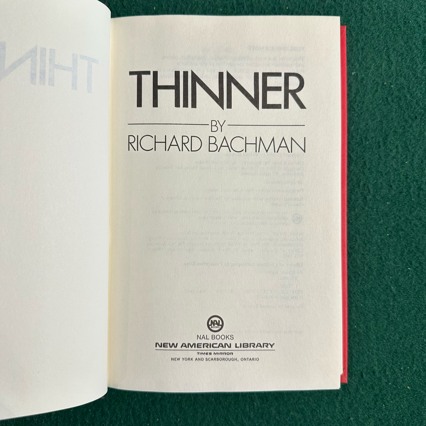 Vintage Horror Hardback: Stephen King writing as Richard Bachman - Thinner