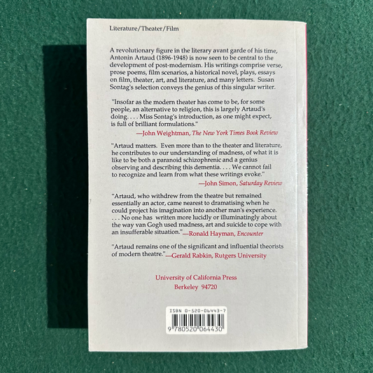Vintage Fiction Paperback: Antonin Artaud - Selected Writings