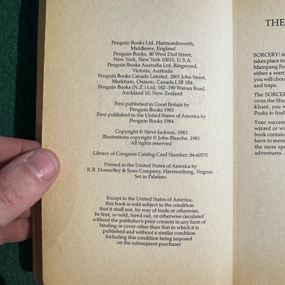 Vintage Fantasy Paperback: Steve Jackson - The Sorcery Spell Book