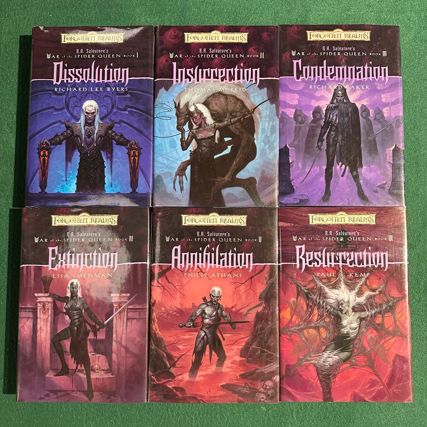 Vintage Fantasy Hardbacks: Forgotten Realms: R A Salvatore's War of the Spider Queen Books 1-6 FIRST EDITIONS
