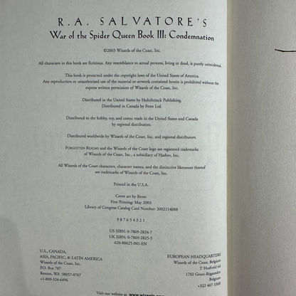 Vintage Fantasy Hardbacks: Forgotten Realms: R A Salvatore's War of the Spider Queen Books 1-6 FIRST EDITIONS