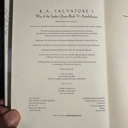 Vintage Fantasy Hardbacks: Forgotten Realms: R A Salvatore's War of the Spider Queen Books 1-6 FIRST EDITIONS