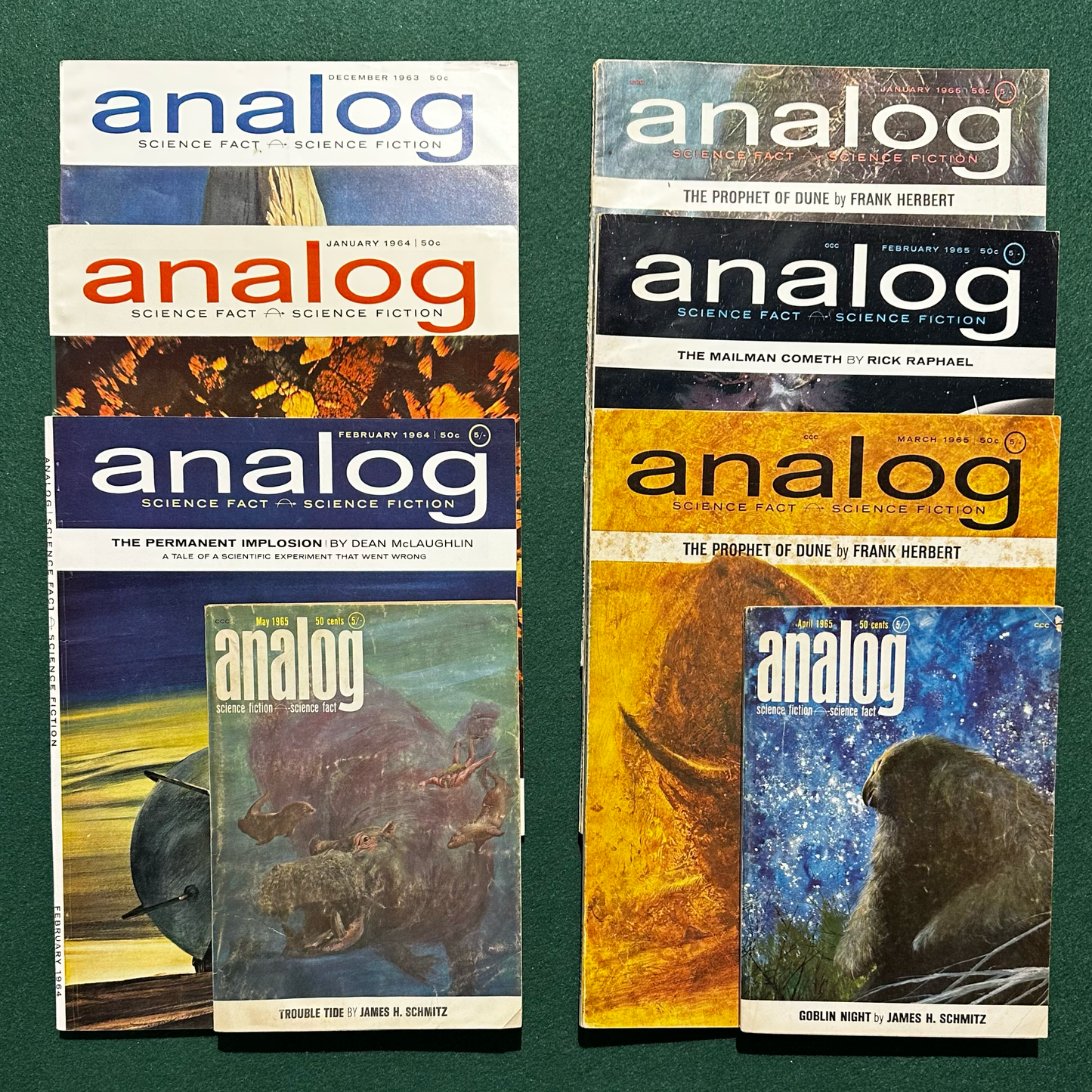 Vintage Sci-fi Magazine: Analog: Science Fact - Science Fiction - Complete World of Dune and Prophet of Dune serializations FRANK HERBERT