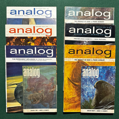 Vintage Sci-fi Magazine: Analog: Science Fact - Science Fiction - Complete World of Dune and Prophet of Dune serializations FRANK HERBERT