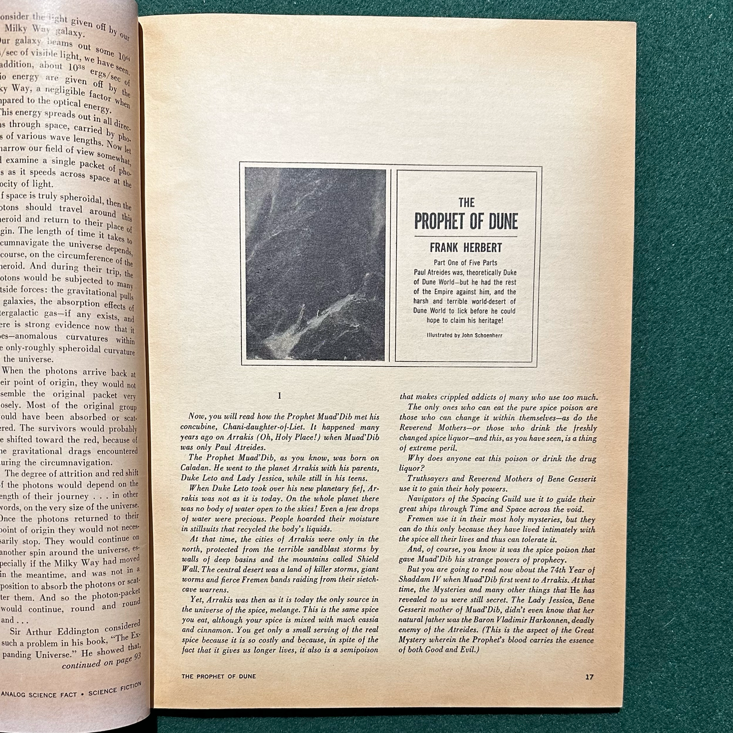 Vintage Sci-fi Magazine: Analog: Science Fact - Science Fiction - Complete World of Dune and Prophet of Dune serializations FRANK HERBERT