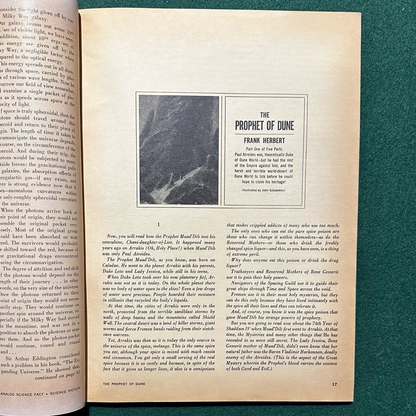 Vintage Sci-fi Magazine: Analog: Science Fact - Science Fiction - Complete World of Dune and Prophet of Dune serializations FRANK HERBERT