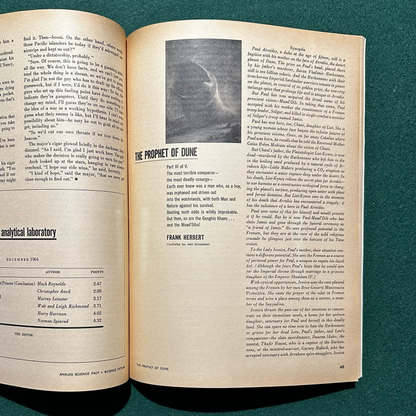 Vintage Sci-fi Magazine: Analog: Science Fact - Science Fiction - Complete World of Dune and Prophet of Dune serializations FRANK HERBERT