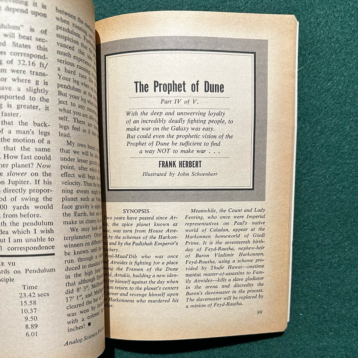 Vintage Sci-fi Magazine: Analog: Science Fact - Science Fiction - Complete World of Dune and Prophet of Dune serializations FRANK HERBERT