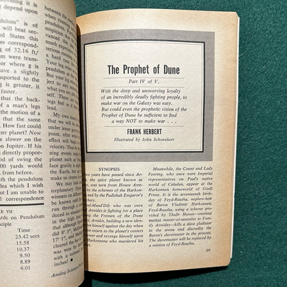 Vintage Sci-fi Magazine: Analog: Science Fact - Science Fiction - Complete World of Dune and Prophet of Dune serializations FRANK HERBERT