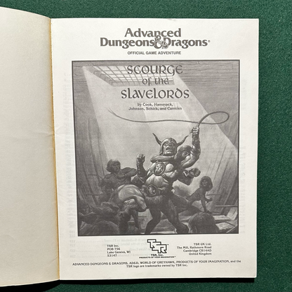 Vintage Dungeons & Dragons Adventure: AD&D Scourge of the Slavelords COMPLETE