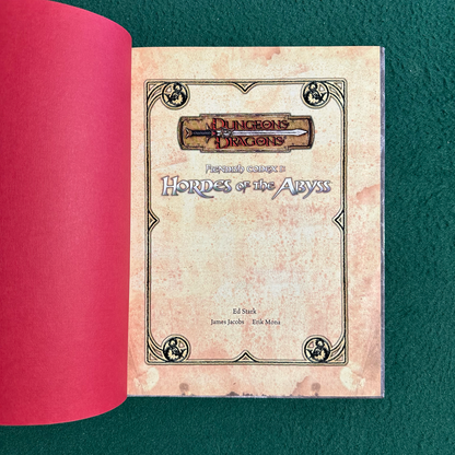 Dungeons & Dragons 3.5e Hardback: Fiendish Codex I: Hordes of the Abyss FIRST PRINTING