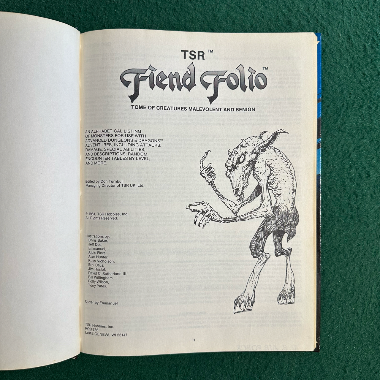 Dungeons & Dragons 1e Hardback: Fiend Folio
