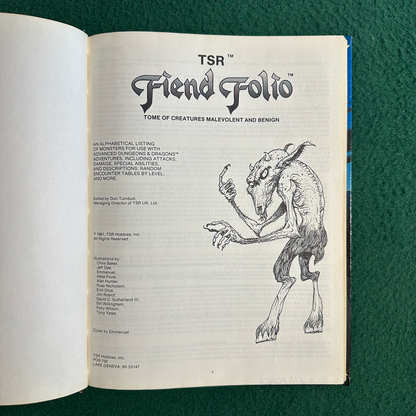 Dungeons & Dragons 1e Hardback: Fiend Folio
