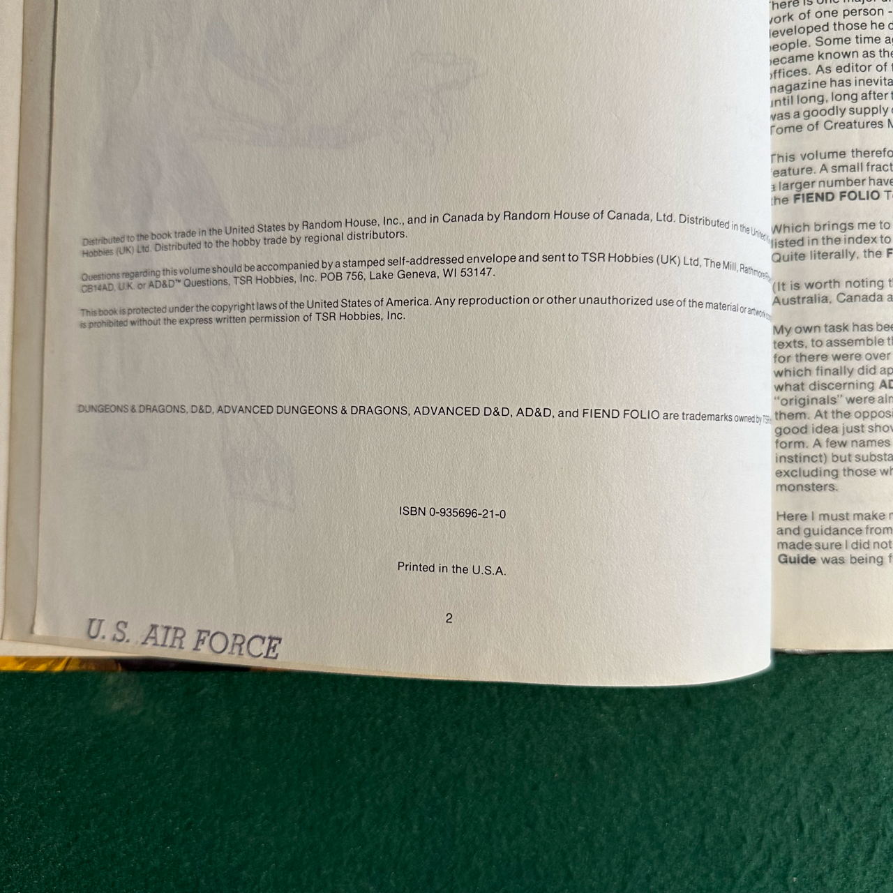 Dungeons & Dragons 1e Hardback: Fiend Folio