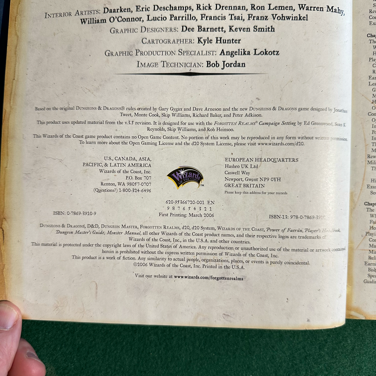 Dungeons & Dragons 3.5e Hardback: Forgotten Realms: Power of Faerun FIRST PRINTING