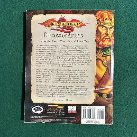 Advanced Dungeons & Dragons 2e Paperback: Dragonlance: Dragons of Autumn FIRST PRINTING