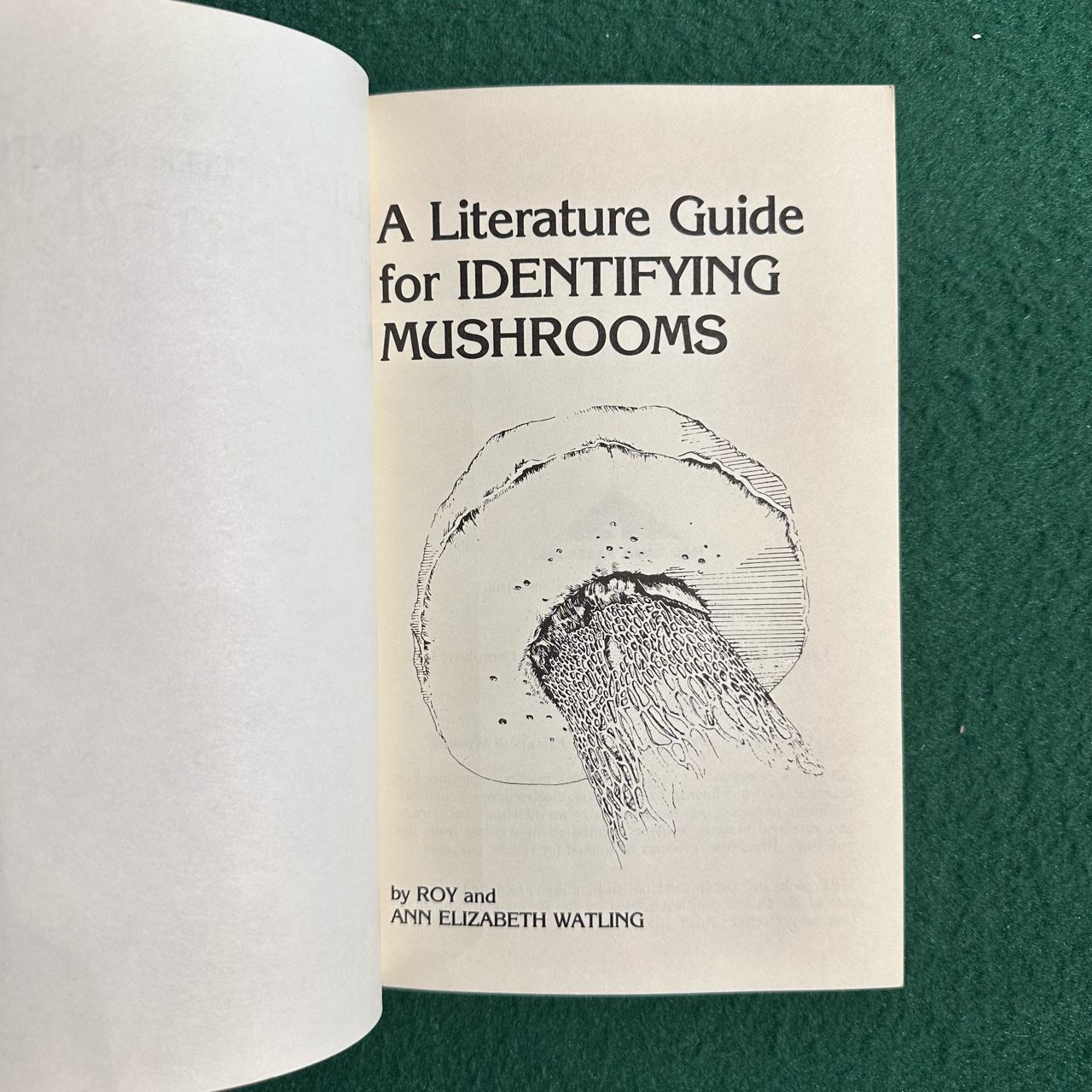 Vintage Non-Fiction Paperback: Roy and Ann Elizabeth Watling - A Literature Guide for Identifying Mushrooms