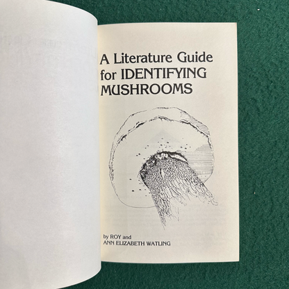 Vintage Non-Fiction Paperback: Roy and Ann Elizabeth Watling - A Literature Guide for Identifying Mushrooms