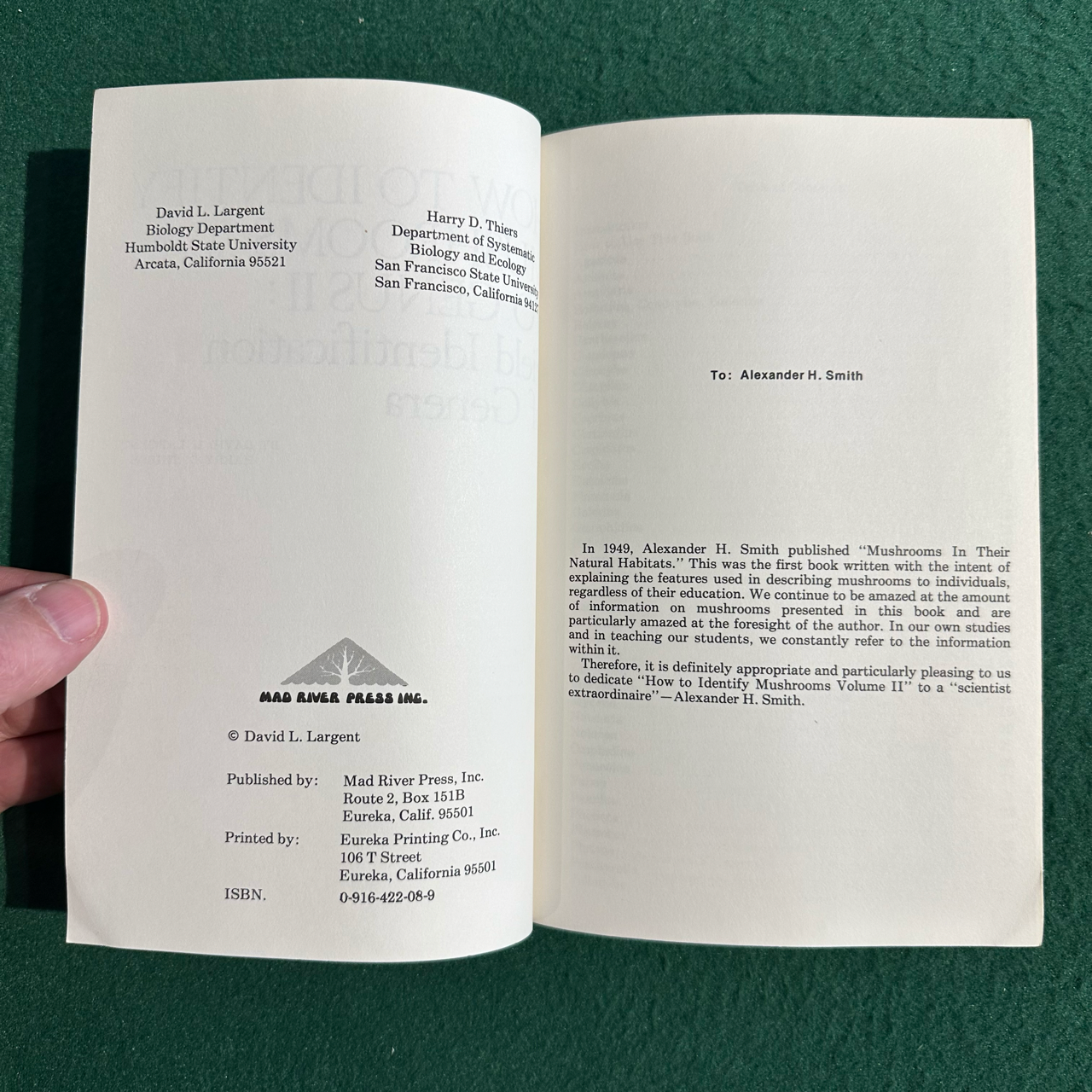 Vintage Non-Fiction Paperback: David L Largent and Harry D Thiers - How to Identify Mushrooms to Genus II: Field Identification of Genera
