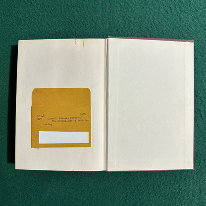 Vintage Non-Fiction Hardback: Russell N Cassel - The Psychology of Decision Making