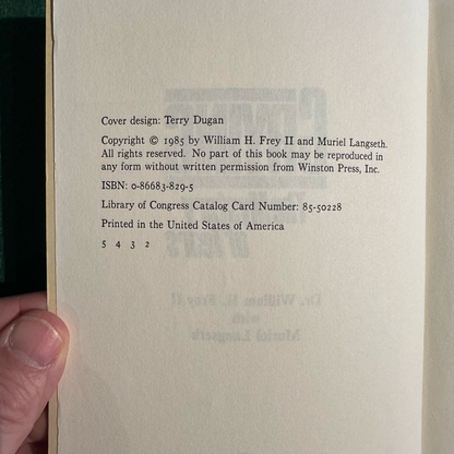 Vintage Non-Fiction Paperback: William H Frey II PhD - Crying: The Mystery of Tears SECOND PRINTING