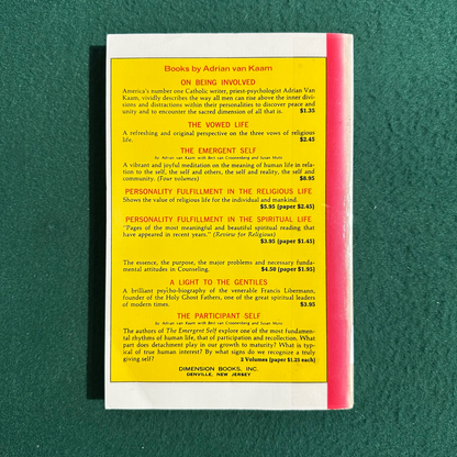 Vintage Non-Fiction Paperback: Adrian Van Kaam - On Being Yourself