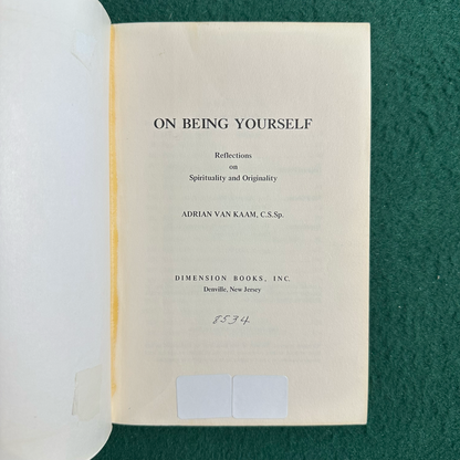 Vintage Non-Fiction Paperback: Adrian Van Kaam - On Being Yourself