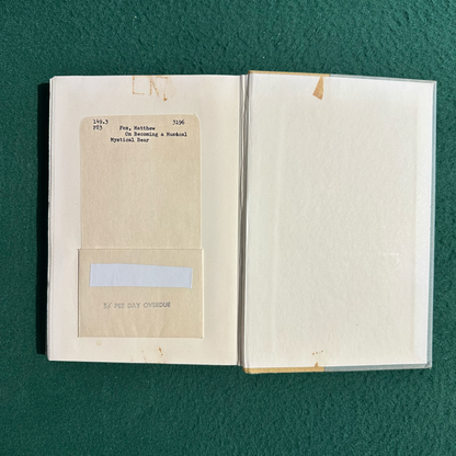 Vintage Non-Fiction Hardback: Matthew Fox - On Becoming a Musical, Mystical Bear FIRST EDITION
