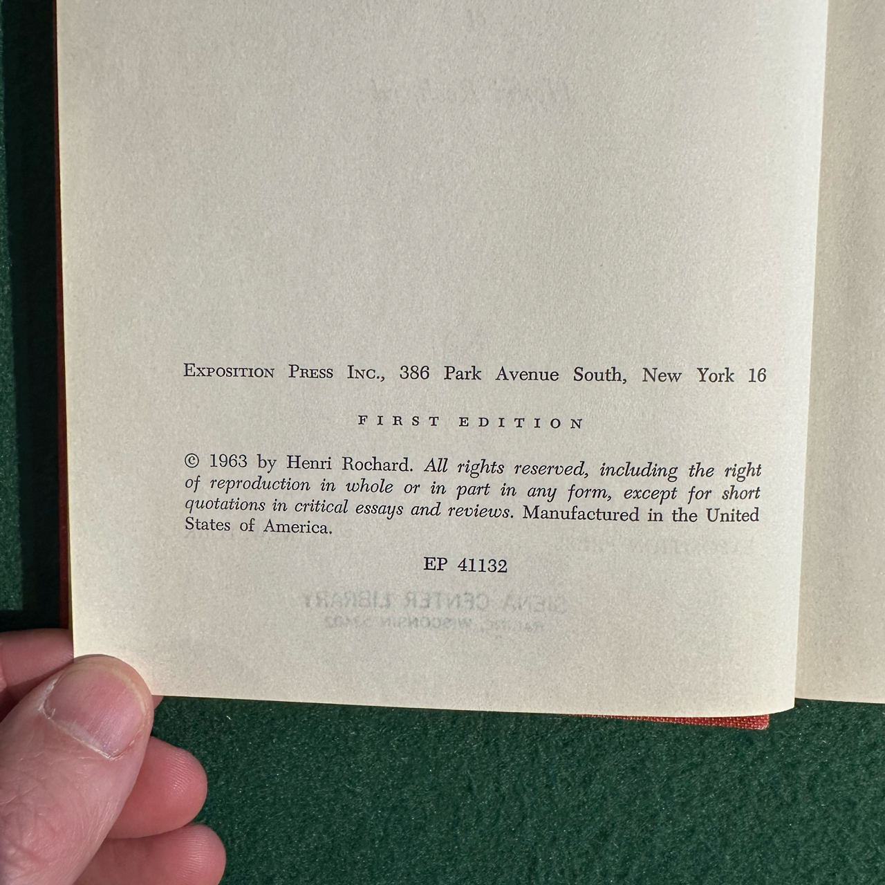 Vintage Fiction Hardback: Henri Rochard - For the Love of Kate FIRST EDITION