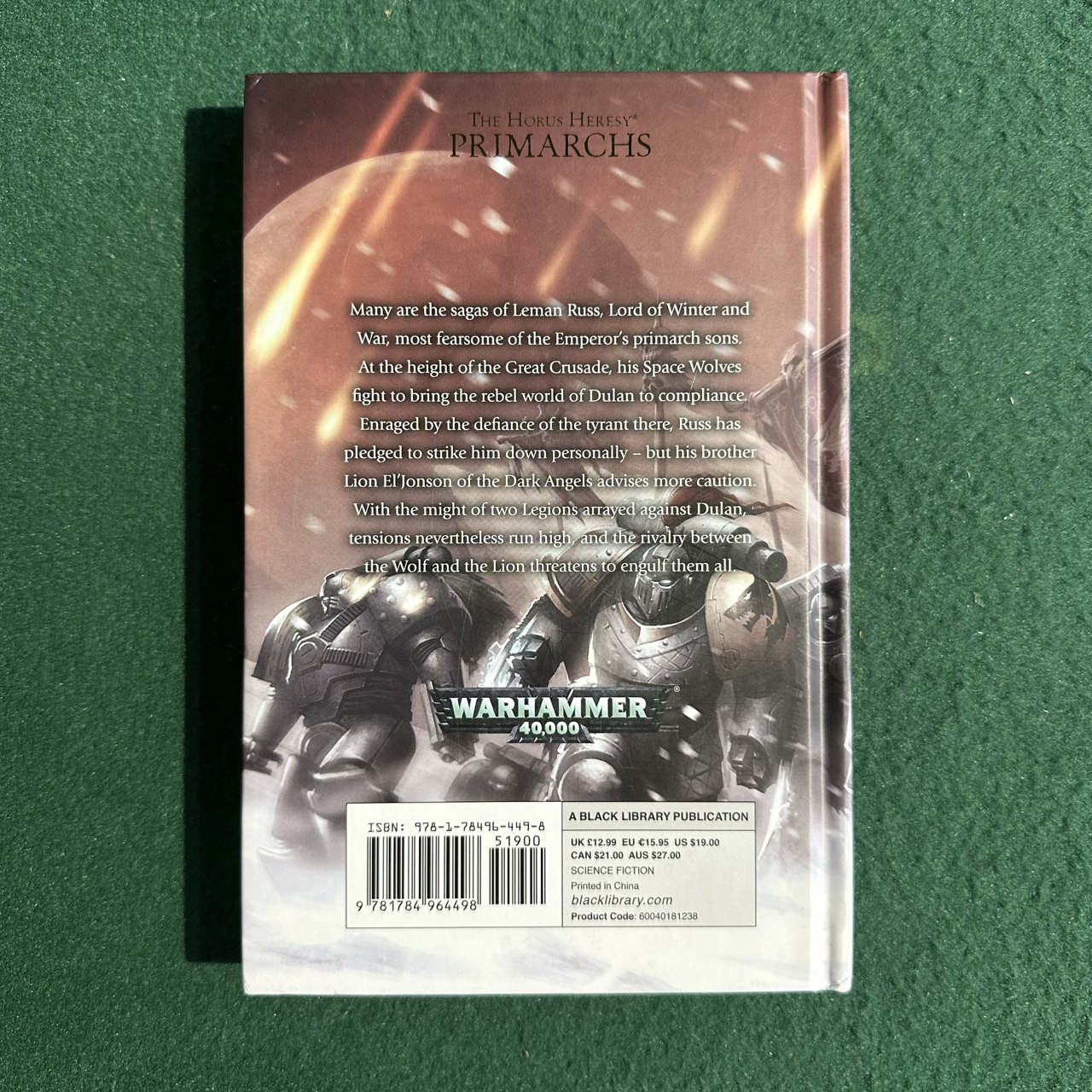 Sci-Fi Hardback: Chris Wraight - Warhammer, The Horus Heresy Primarchs: Leman Russ, The Great Wolf FIRST PRINTING