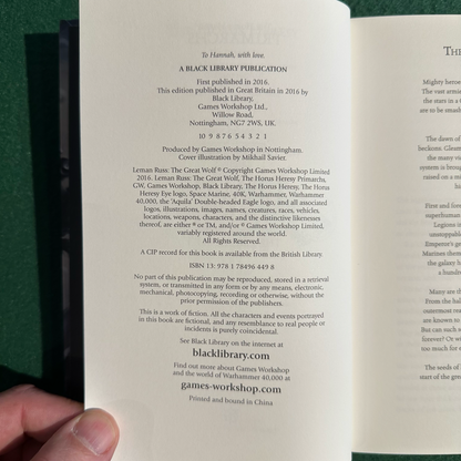 Sci-Fi Hardback: Chris Wraight - Warhammer, The Horus Heresy Primarchs: Leman Russ, The Great Wolf FIRST PRINTING
