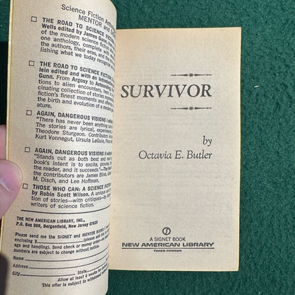 Vintage Sci-Fi Paperback: Octavia Butler - Survivor FIRST PRINTING