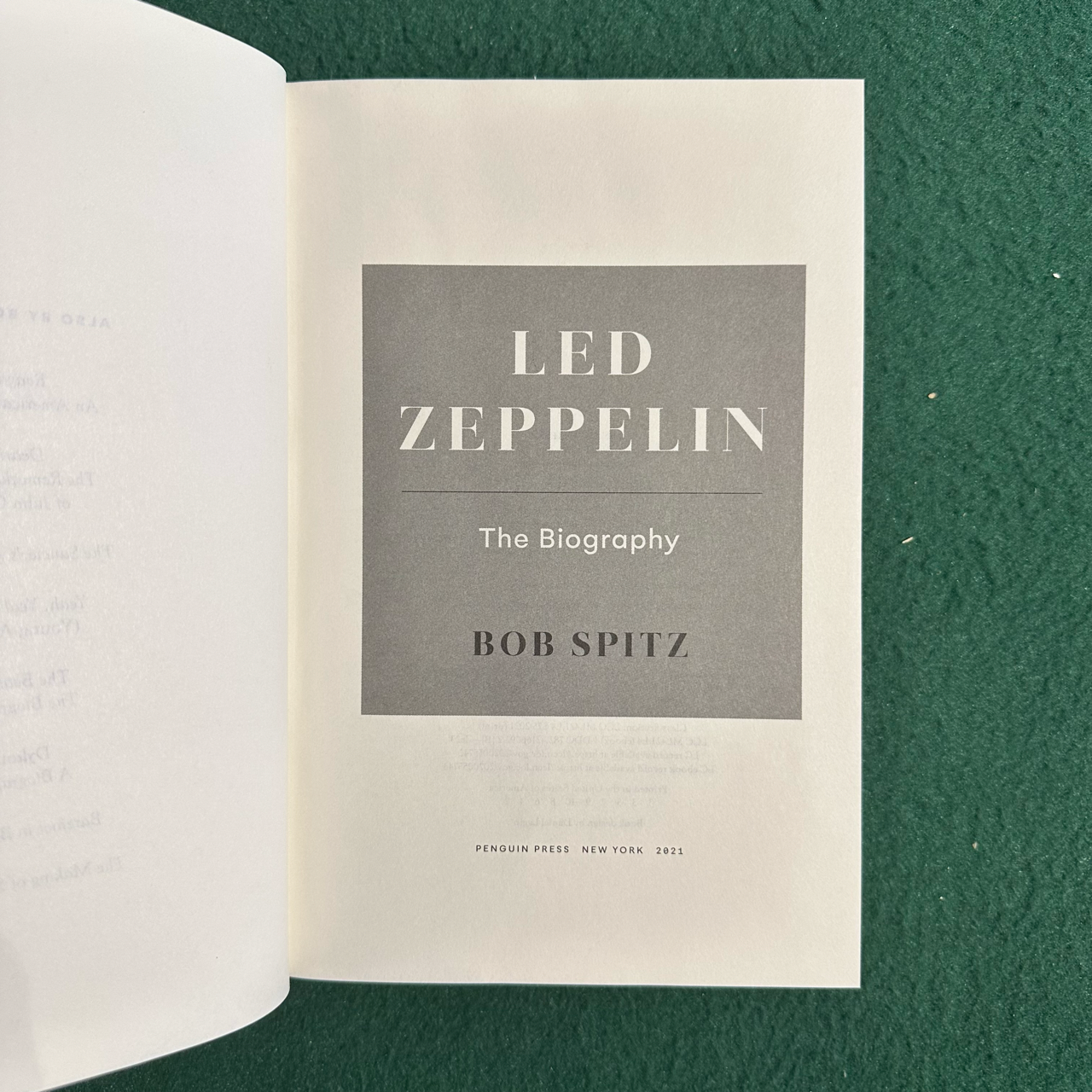 Non-Fiction Hardback: Bob Spitz - Led Zeppelin: The Biography FIRST EDITION