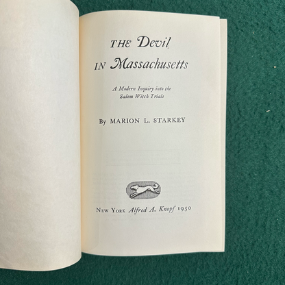 Vintage Fiction Hardback: Marion L Starkey - The Devil in Massachusetts
