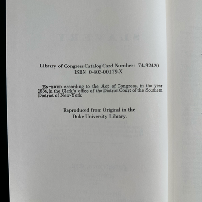 Vintage Non-Fiction Hardback: Edwin Hunt - Picture of Slavery in the United States of America 1972 REPRINT