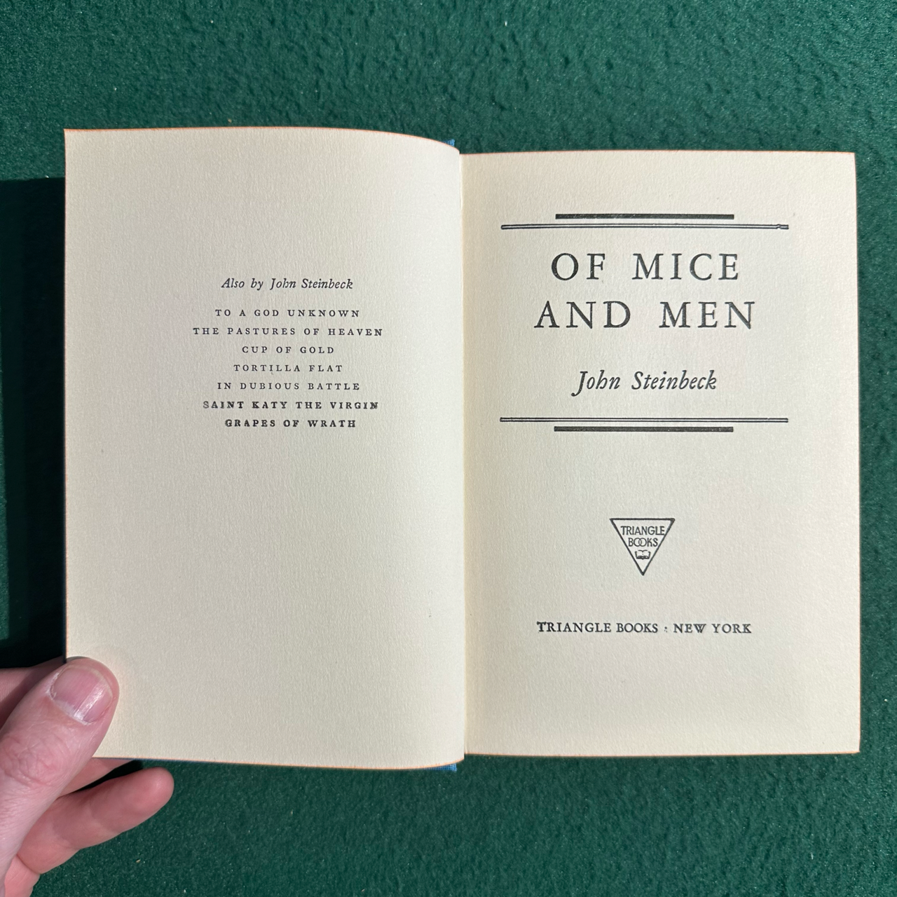 Vintage Fiction Hardback: John Steinbeck - Of Mice and Men