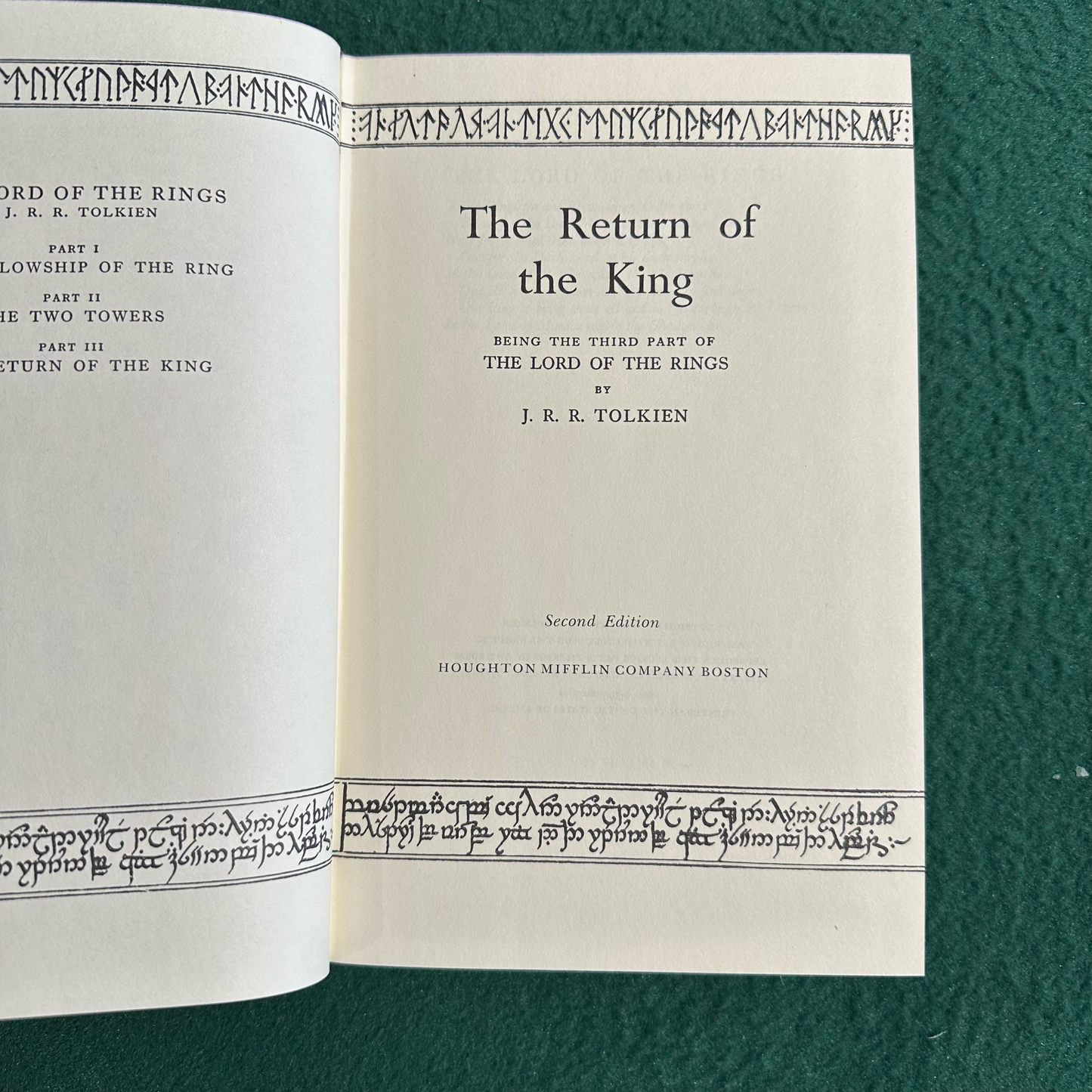 Vintage Fantasy Hardback: JRR Tolkien - The Lord of the Rings SECOND EDITION