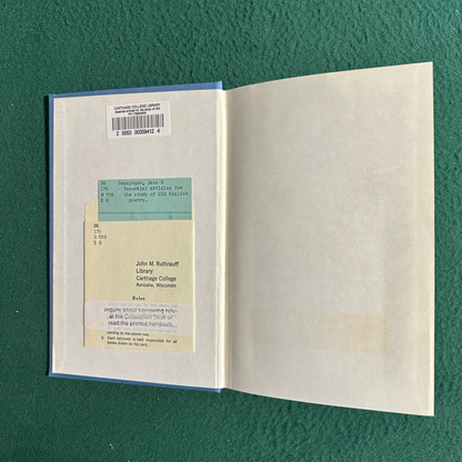 Vintage Poetry Hardback: Jess B Bessinger - Essential Articles for the Study of Old English Poetry