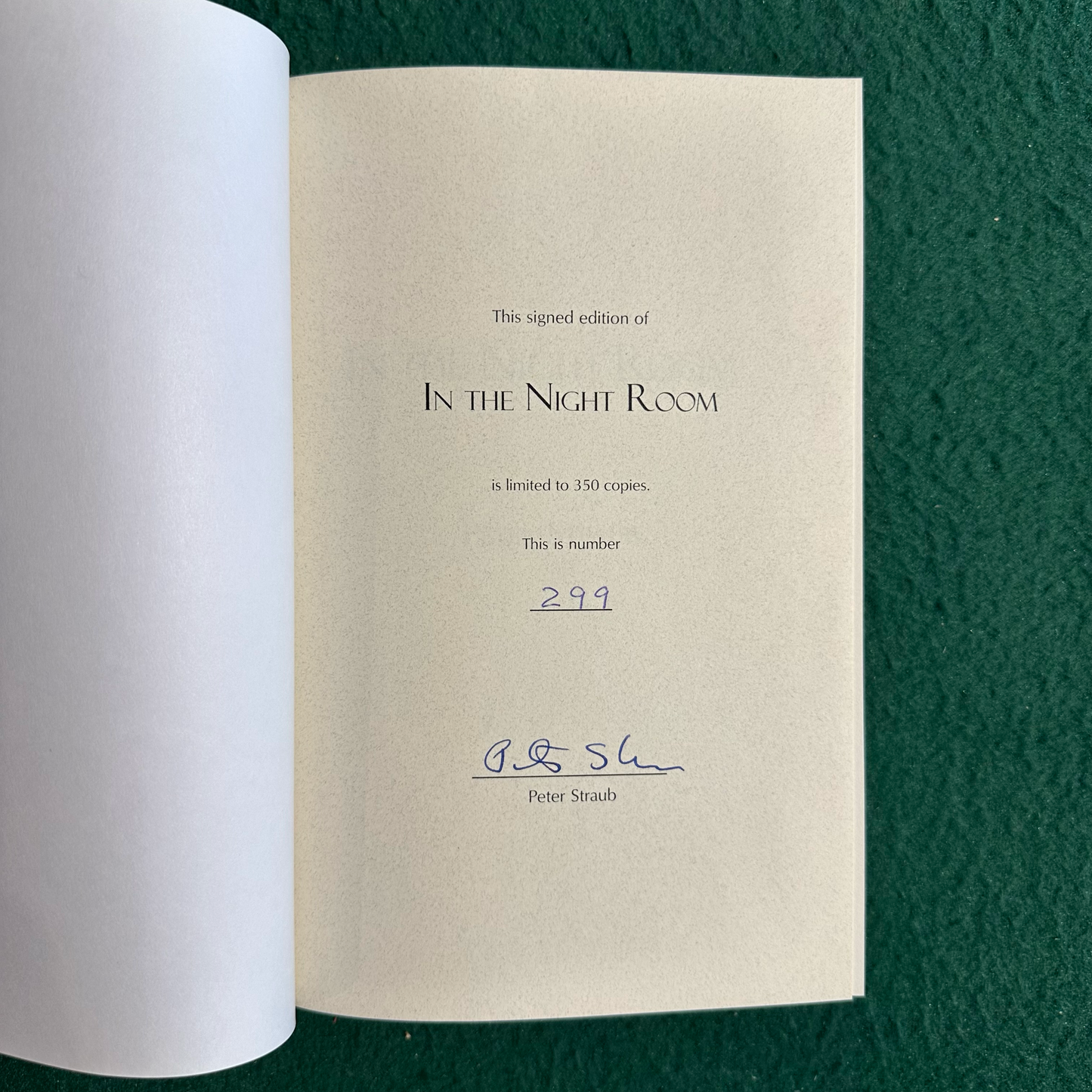 Vintage Horror Hardback: Peter Straub - In The Night Room SIGNED AND NUMBERED