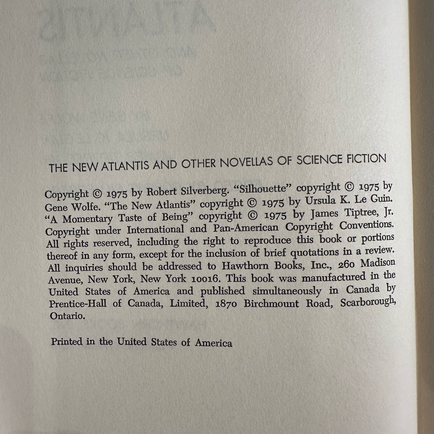 Vintage Sci-Fi Hardback: The New Atlantis, Edited by Robert SIlverberg BCE