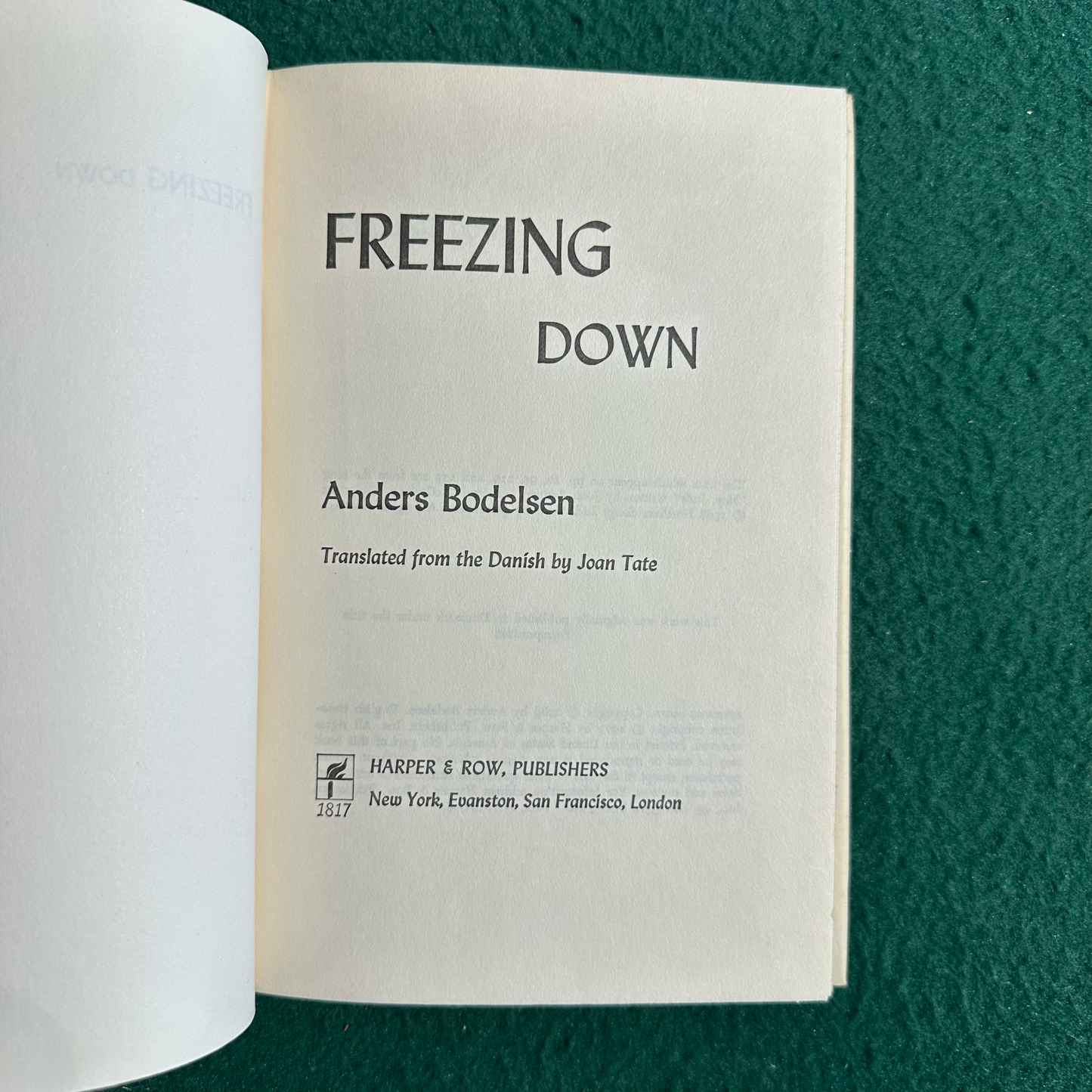Vintage Sci-Fi Hardback: Andres Bodelson - Freezing Down BCE