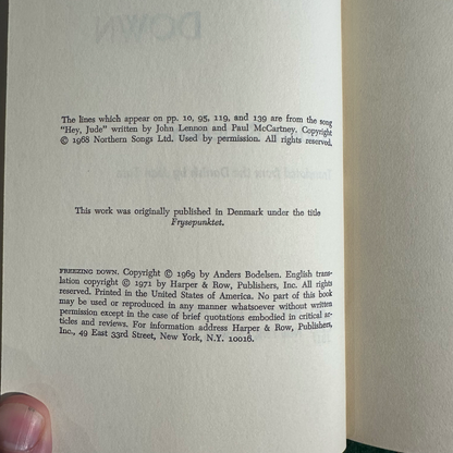 Vintage Sci-Fi Hardback: Andres Bodelson - Freezing Down BCE
