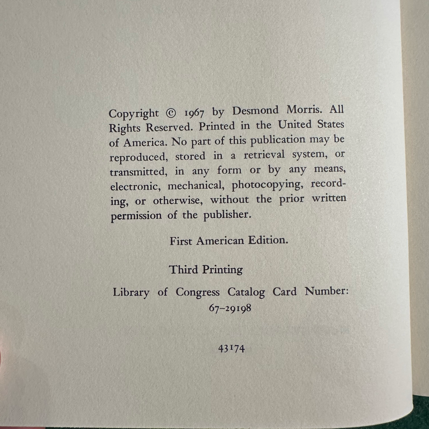 Vintage Non-Fiction Hardback: Desmond Morris - The Naked Ape BCE