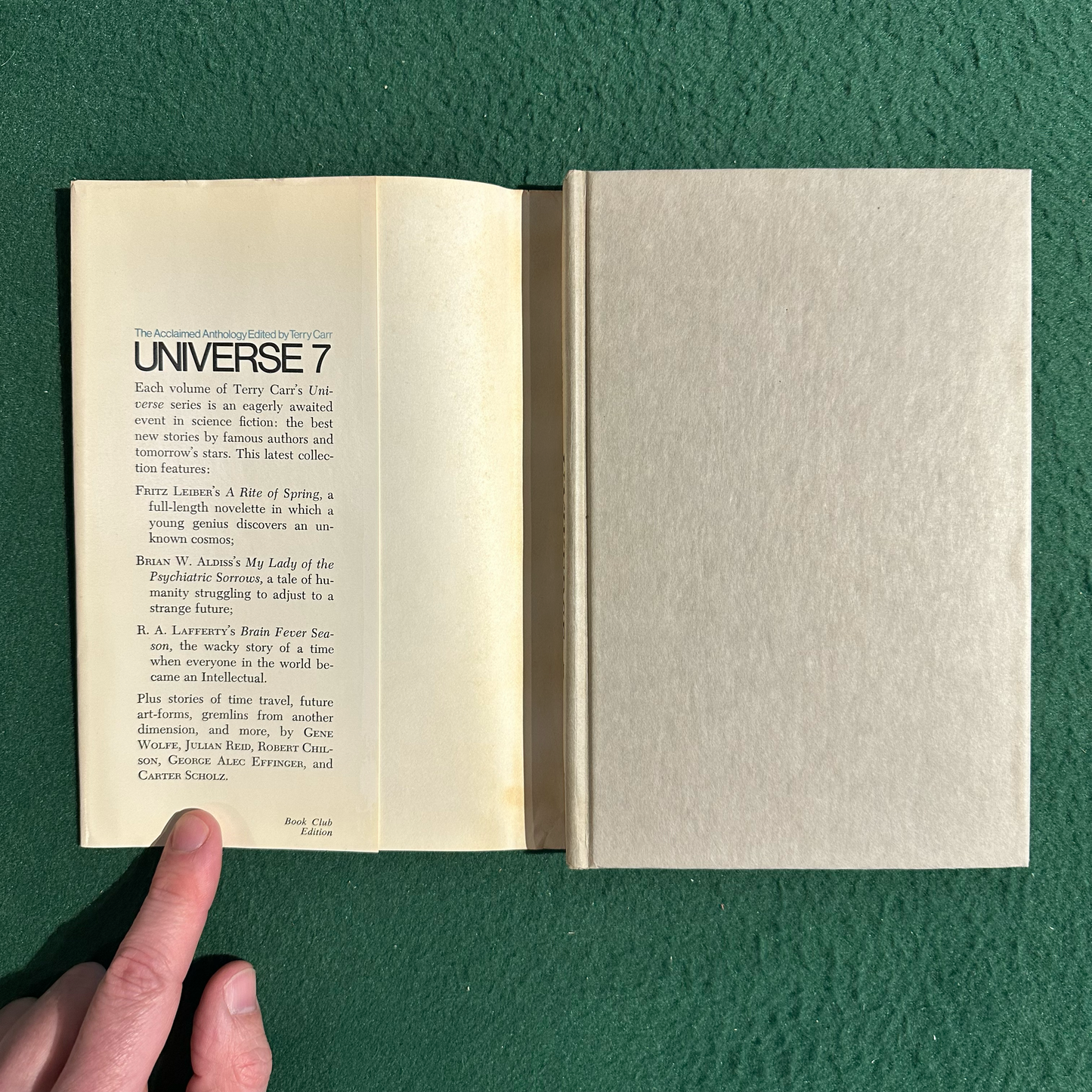 Vintage Sci-Fi Hardback: Universe 7, Edited by Terry Carr BCE